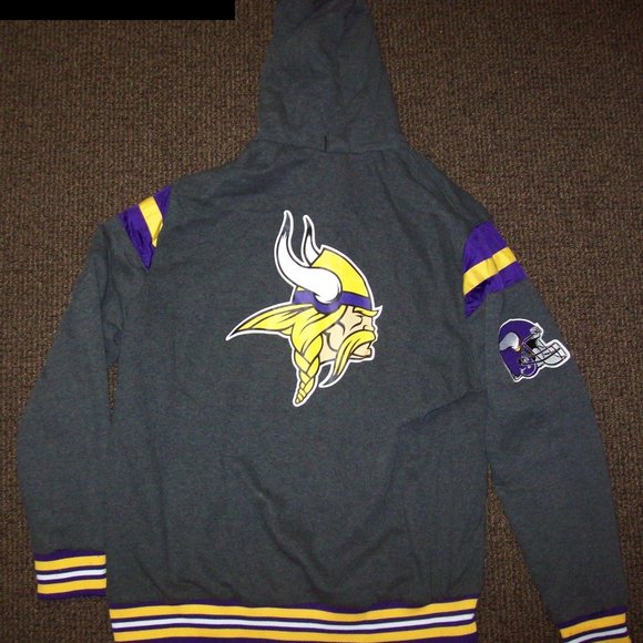 MINNESOTA VIKINGS Reversible Hooded Jacket   LARGE - Picture 10 of 11